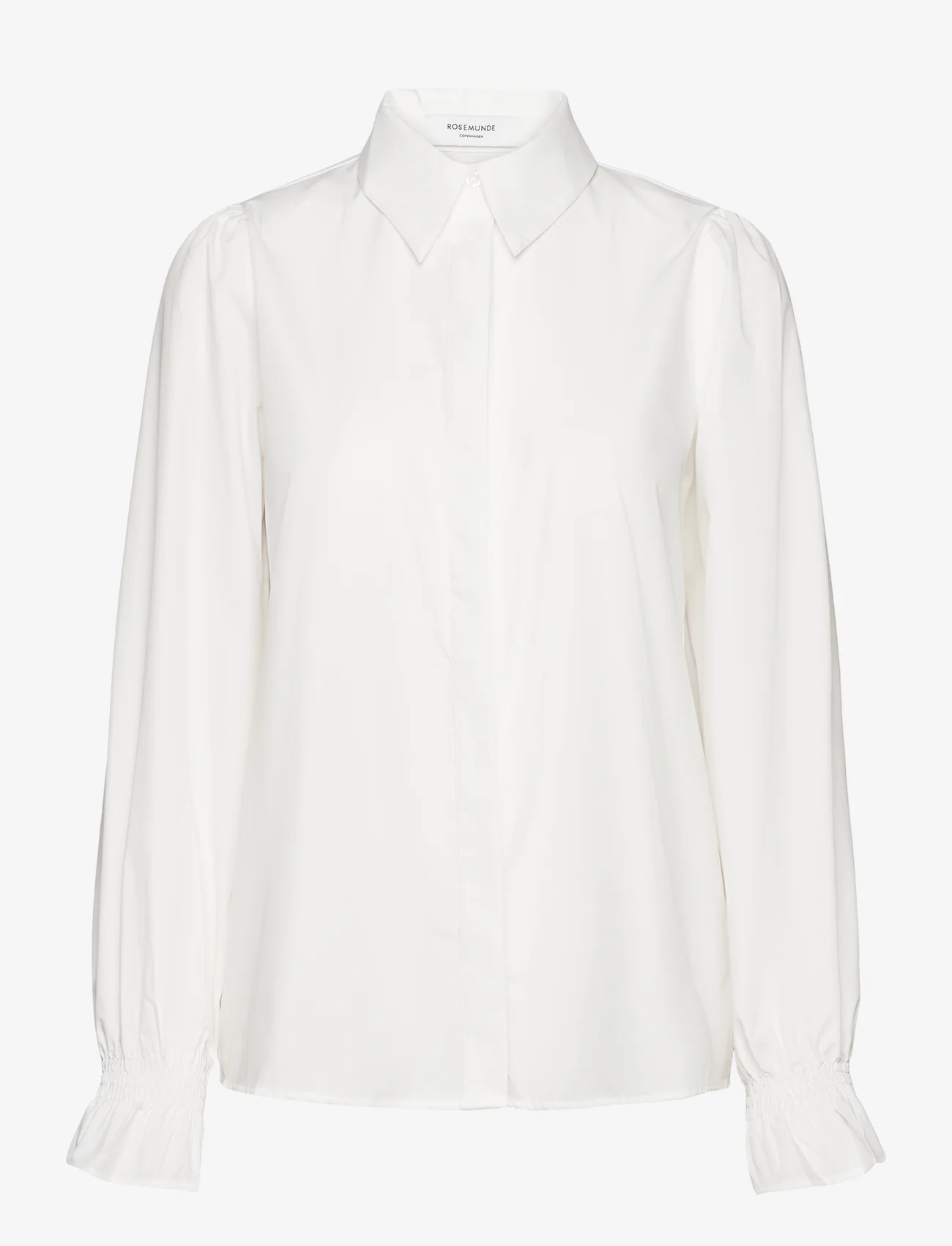 Rosemunde - Shirt w/ smock detail - langärmlige hemden - new white - 0