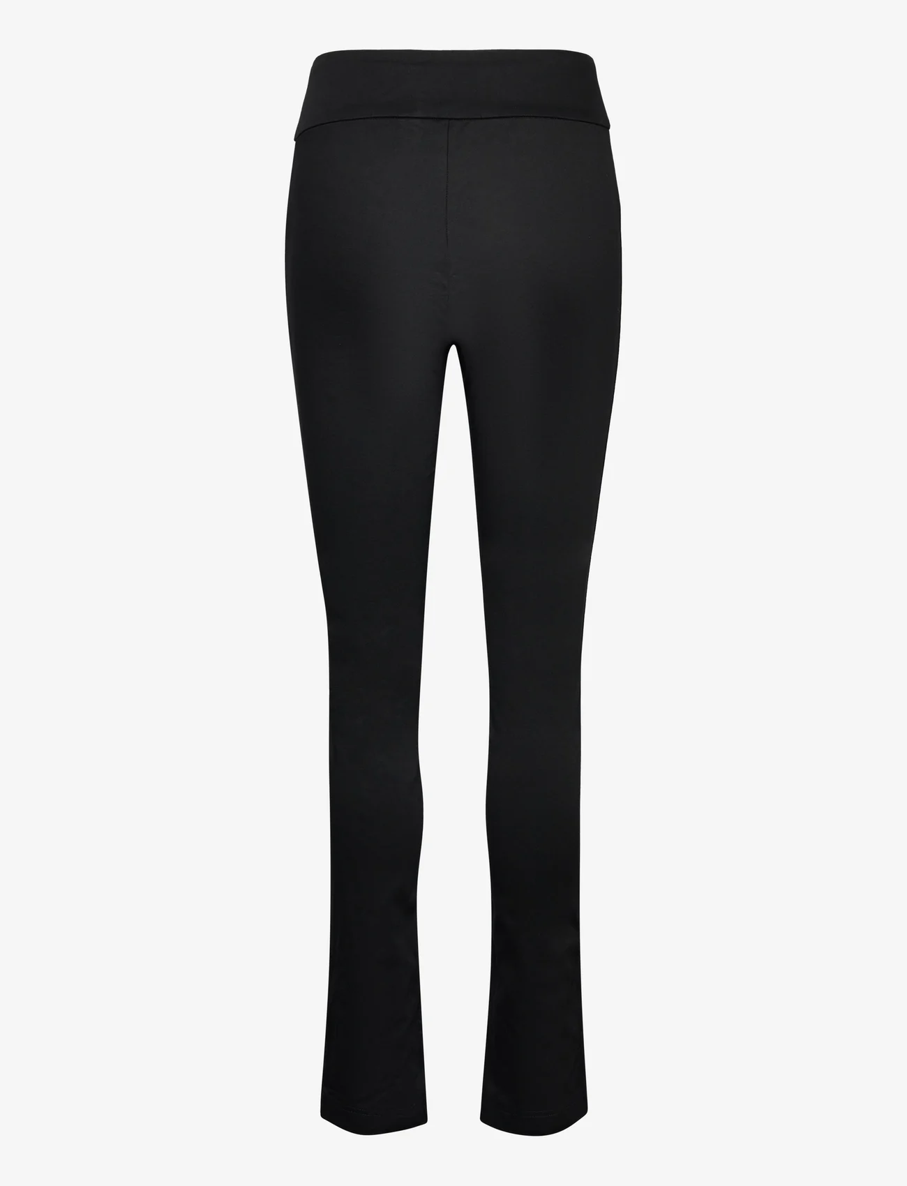 Rosemunde - Trousers w/ slit - slim fit bukser - black - 1