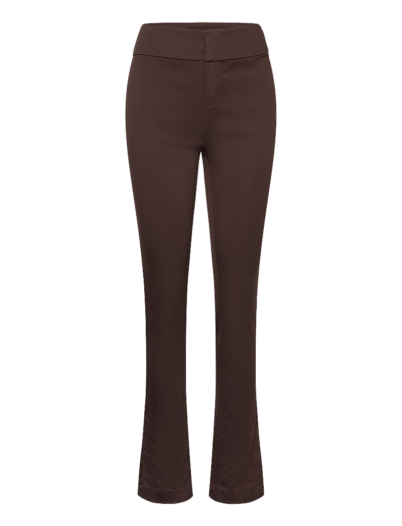 Rosemunde - Trousers w/ slit - slim fit hosen - black brown - 0
