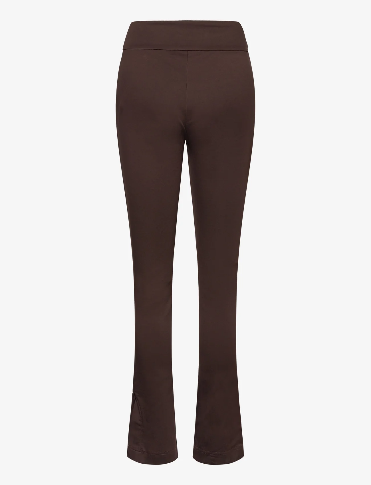 Rosemunde - Trousers w/ slit - slim fit-byxor - black brown - 1