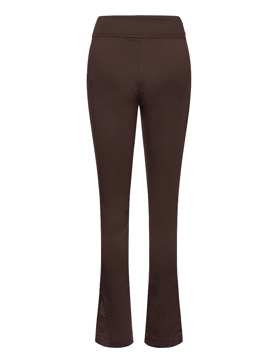 Rosemunde - Trousers w/ slit - slim fit-byxor - black brown - 1