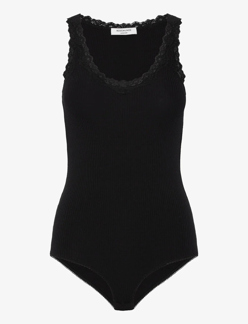 Rosemunde - Silk bodystocking w/ lace - speciella tillfällen - black - 0
