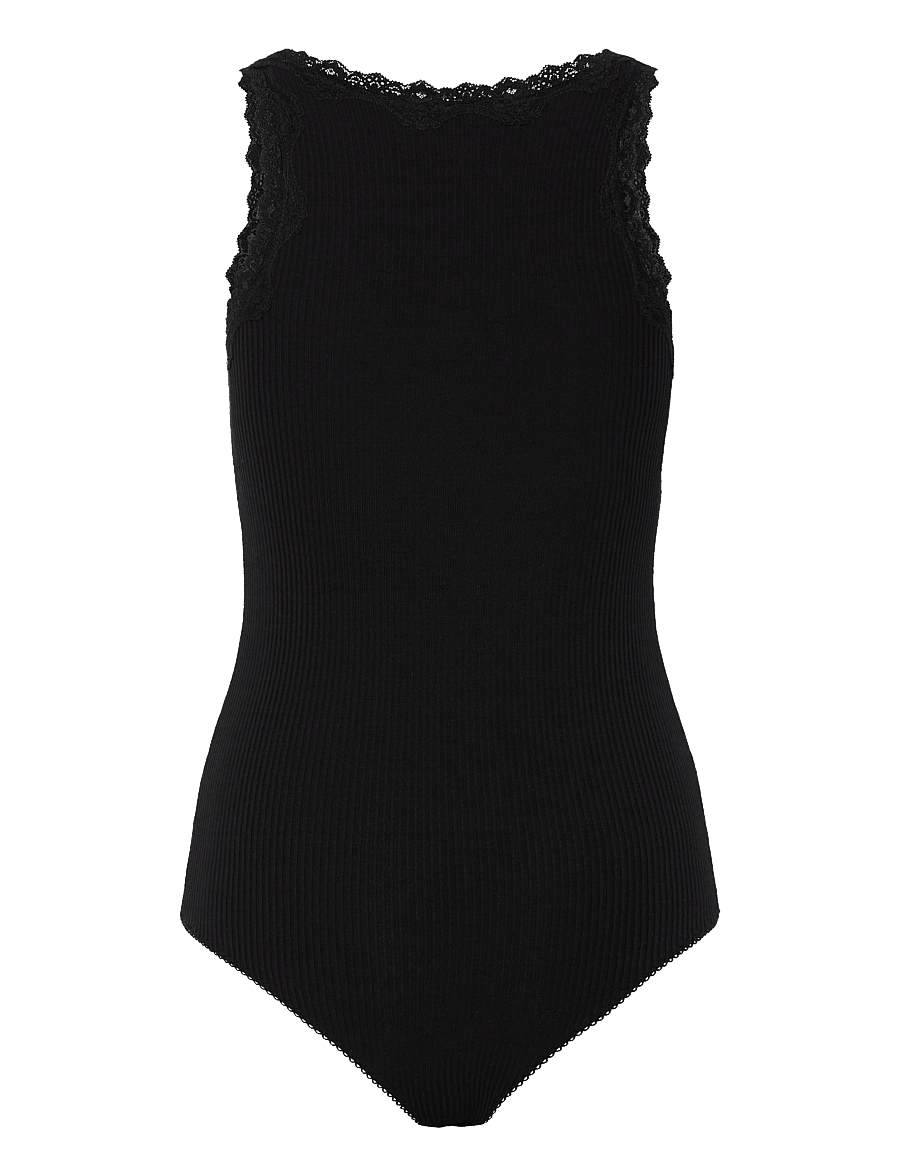 Rosemunde - Silk bodystocking w/ lace - special occasions - black - 1