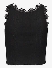 Rosemunde - Silk cropped top w/ lace - mouwloze tops - black - 1