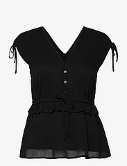 Rosemunde - Recycled polyester top - blouses korte mouwen - black - 0