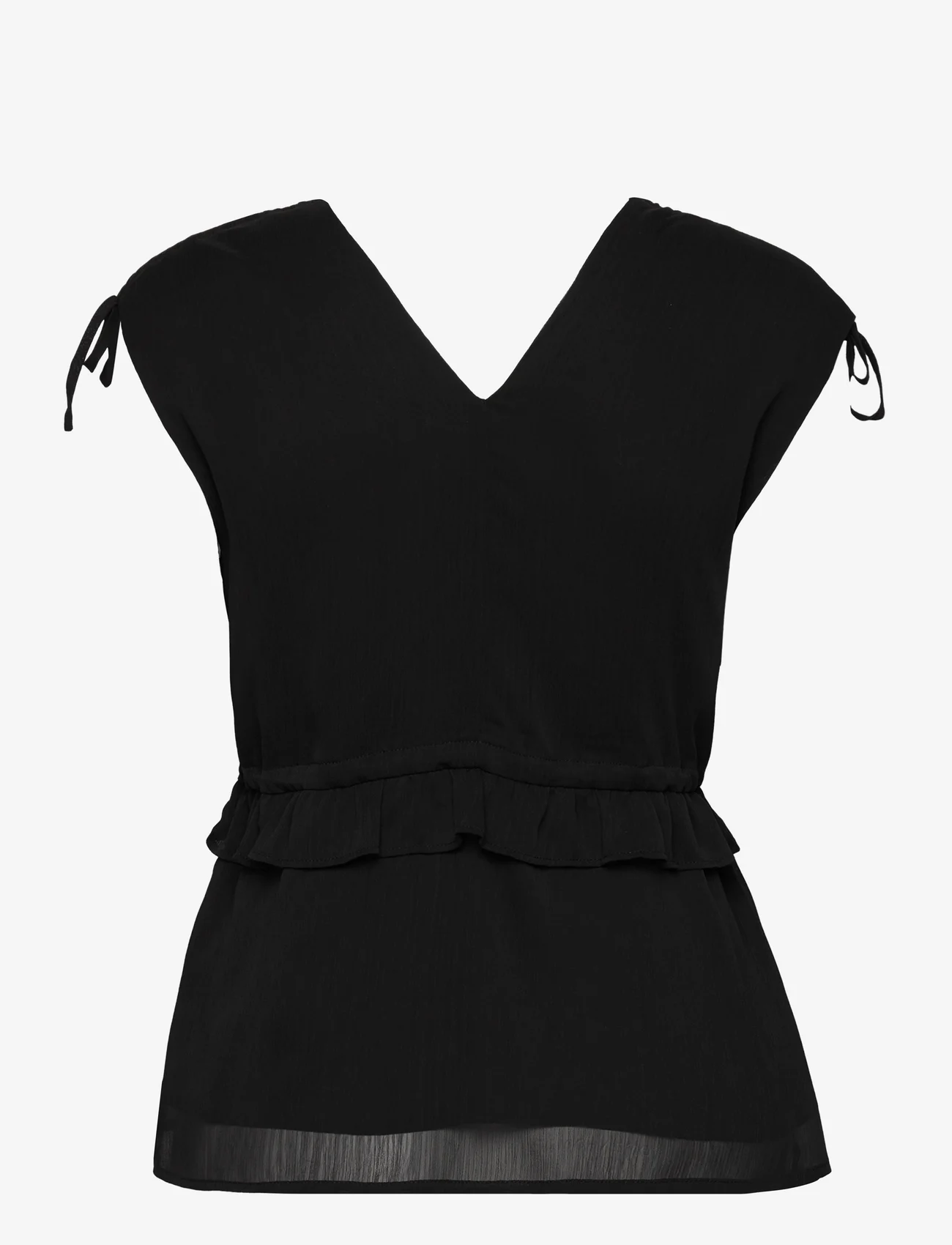 Rosemunde - Recycled polyester top - blouses korte mouwen - black - 1