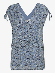 Rosemunde - Recycled polyester top - kurzämlige blusen - blue currant print - 0