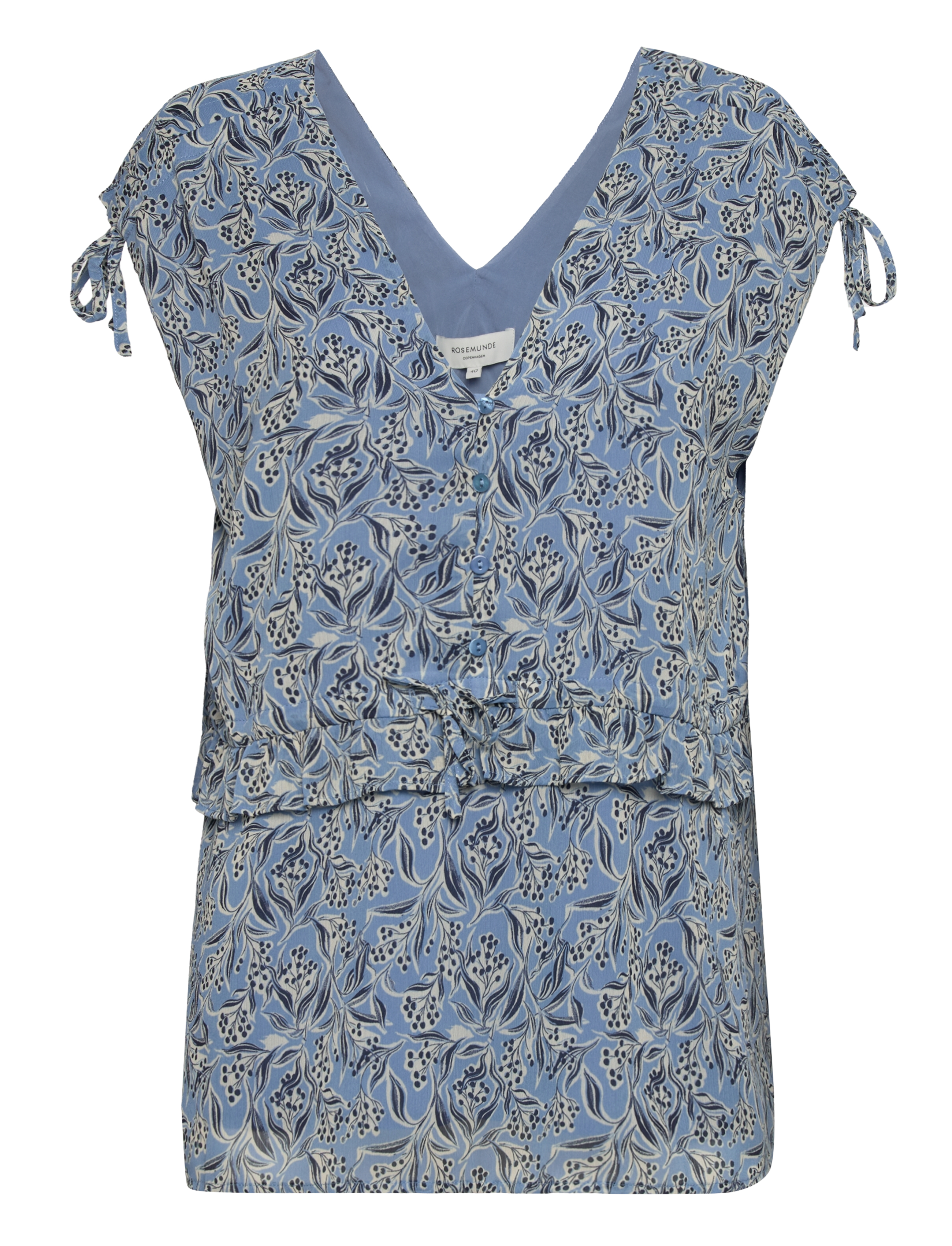 Rosemunde Recycled polyester top - Bluser & Skjorter - BLUE CURRANT PRINT / blue