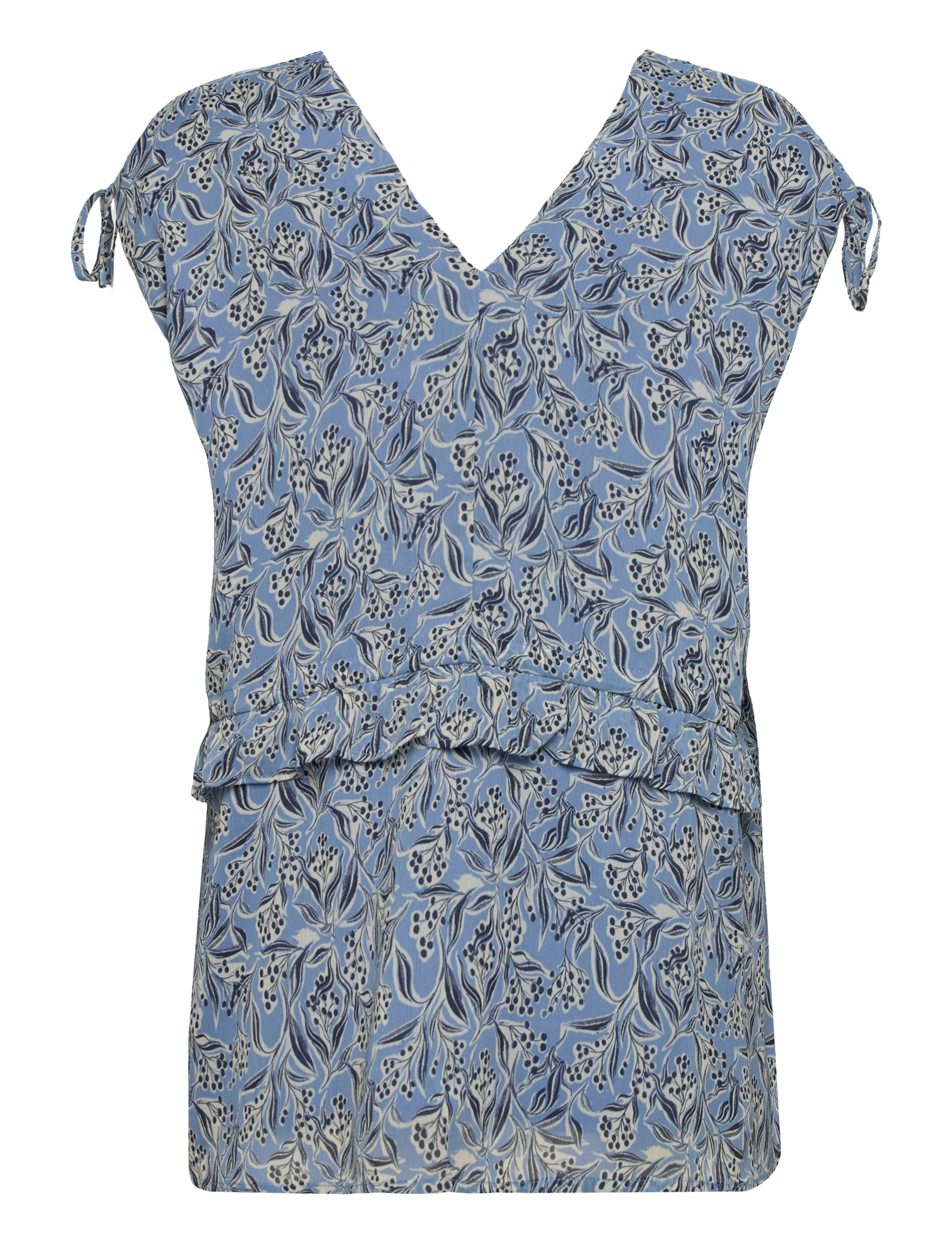Rosemunde - Recycled polyester top - kortærmede bluser - blue currant print - 1