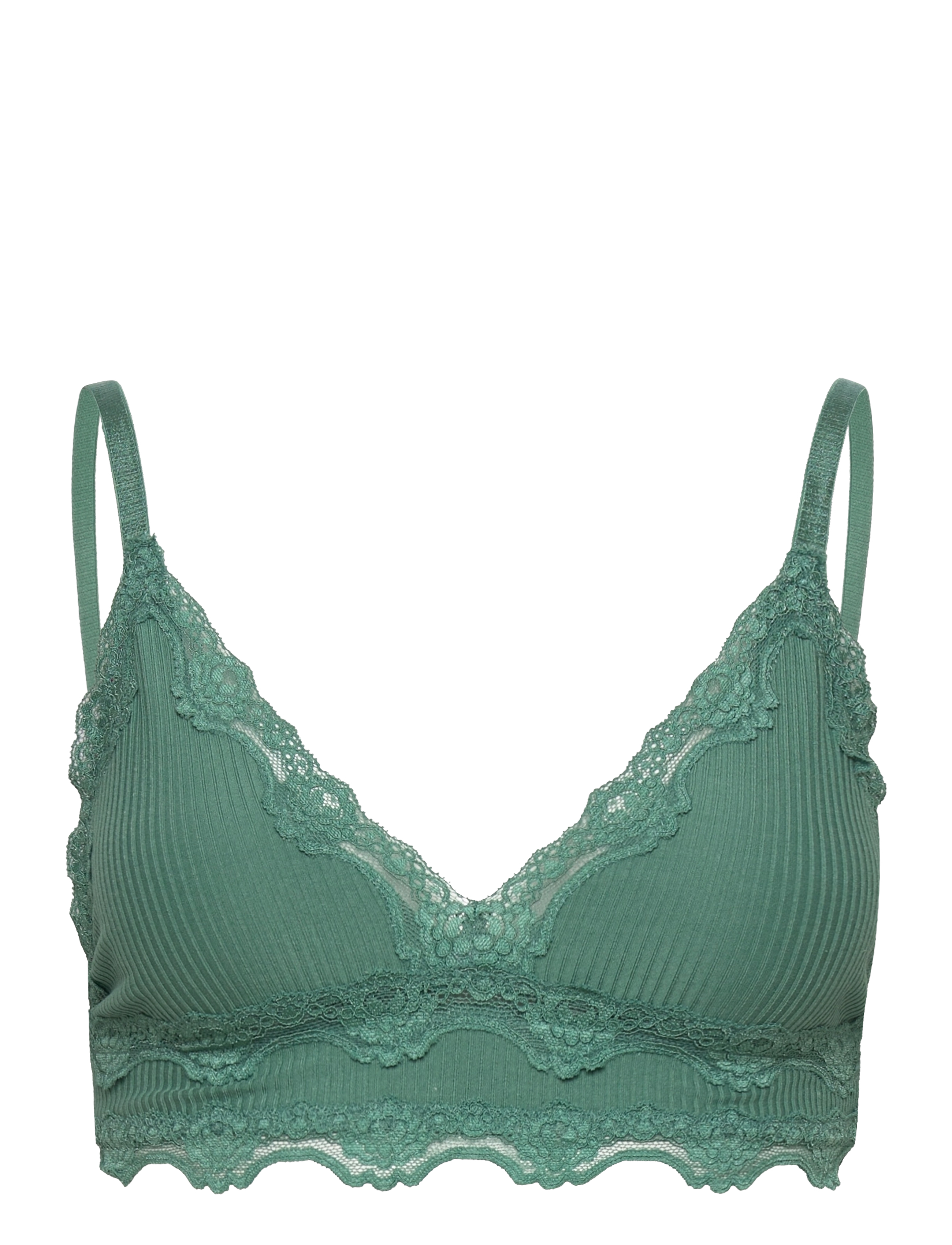 Silk bra w/lace - EUCALYPTUS