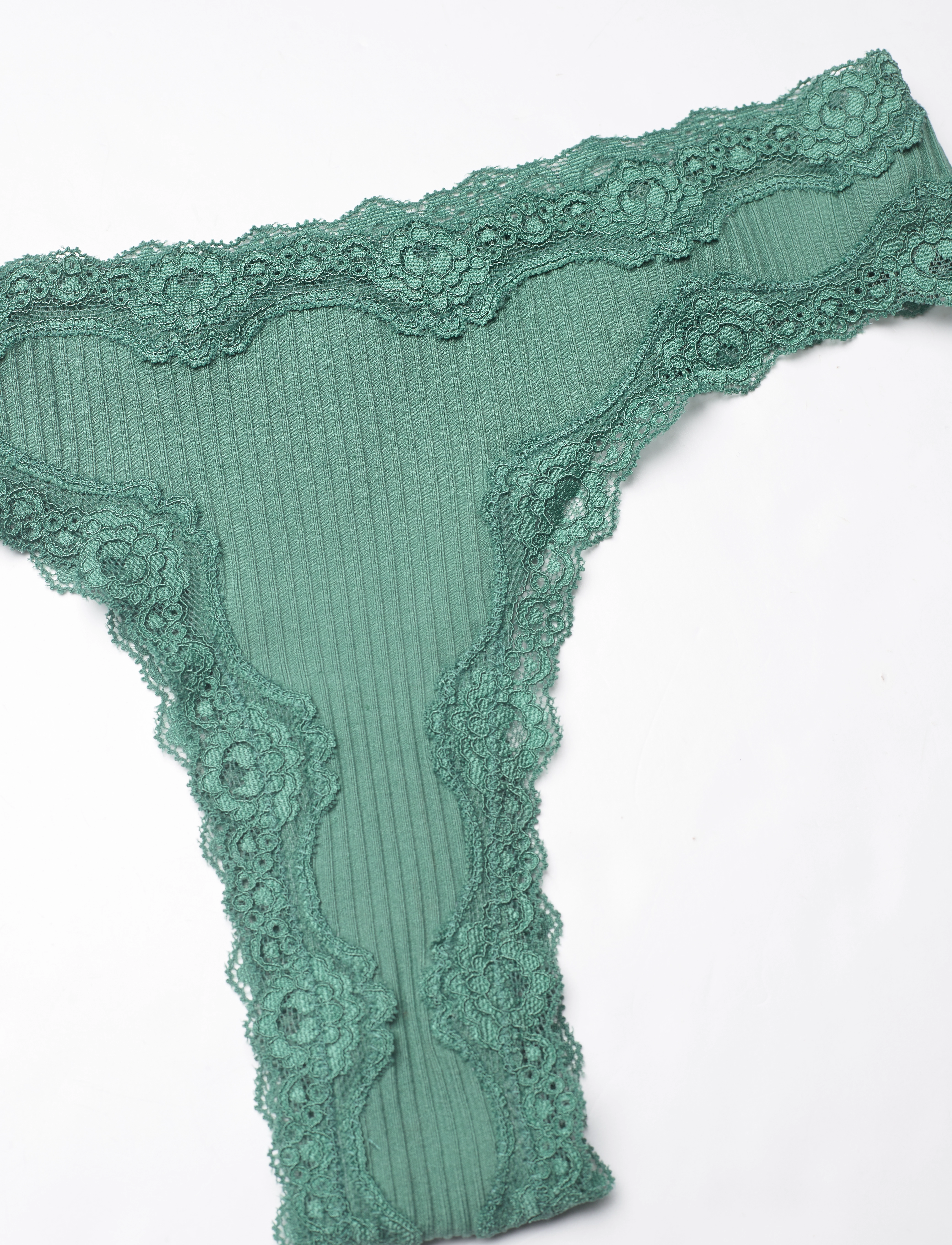 Rosemunde - Silk brasilian w/ lace - laveste priser - eucalyptus - 2