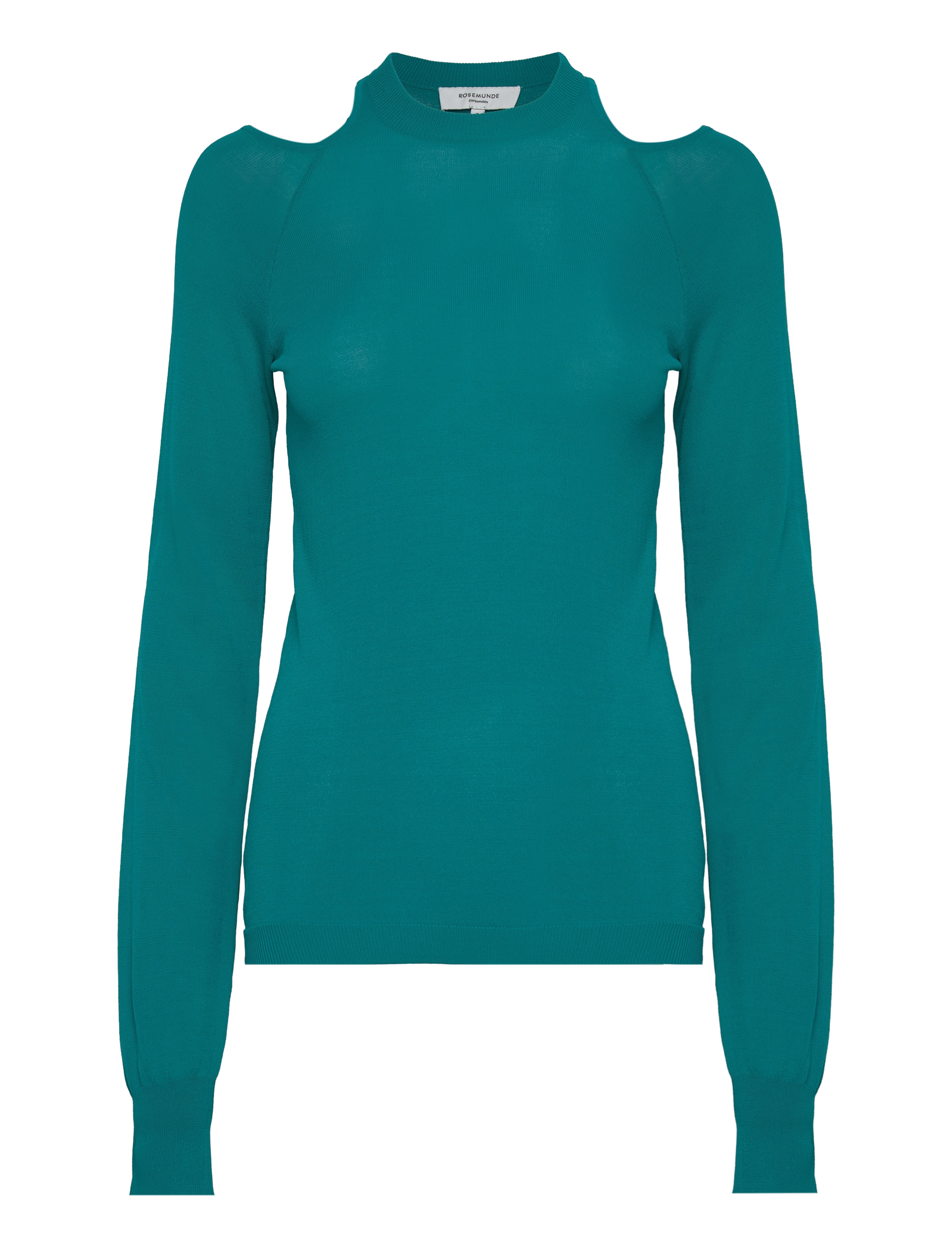 Rosemunde Viscose Pullover, Kvinder, Pullover Med Åbne Skuldre, Blå, Str: XS