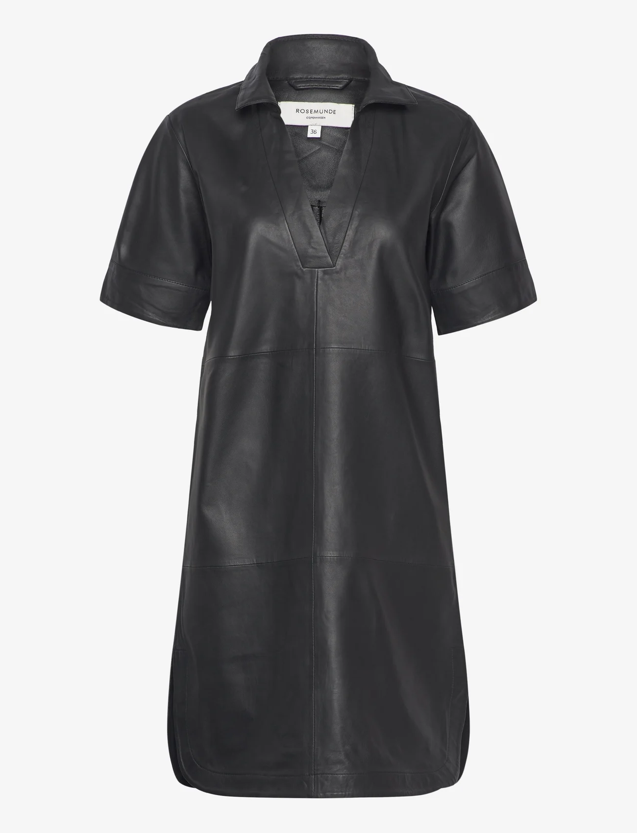 Rosemunde - Leather dress - t-paitamekot - black - 0