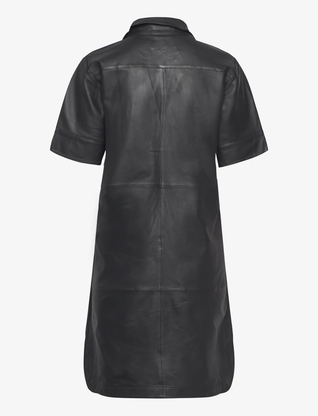 Rosemunde - Leather dress - t-paitamekot - black - 1