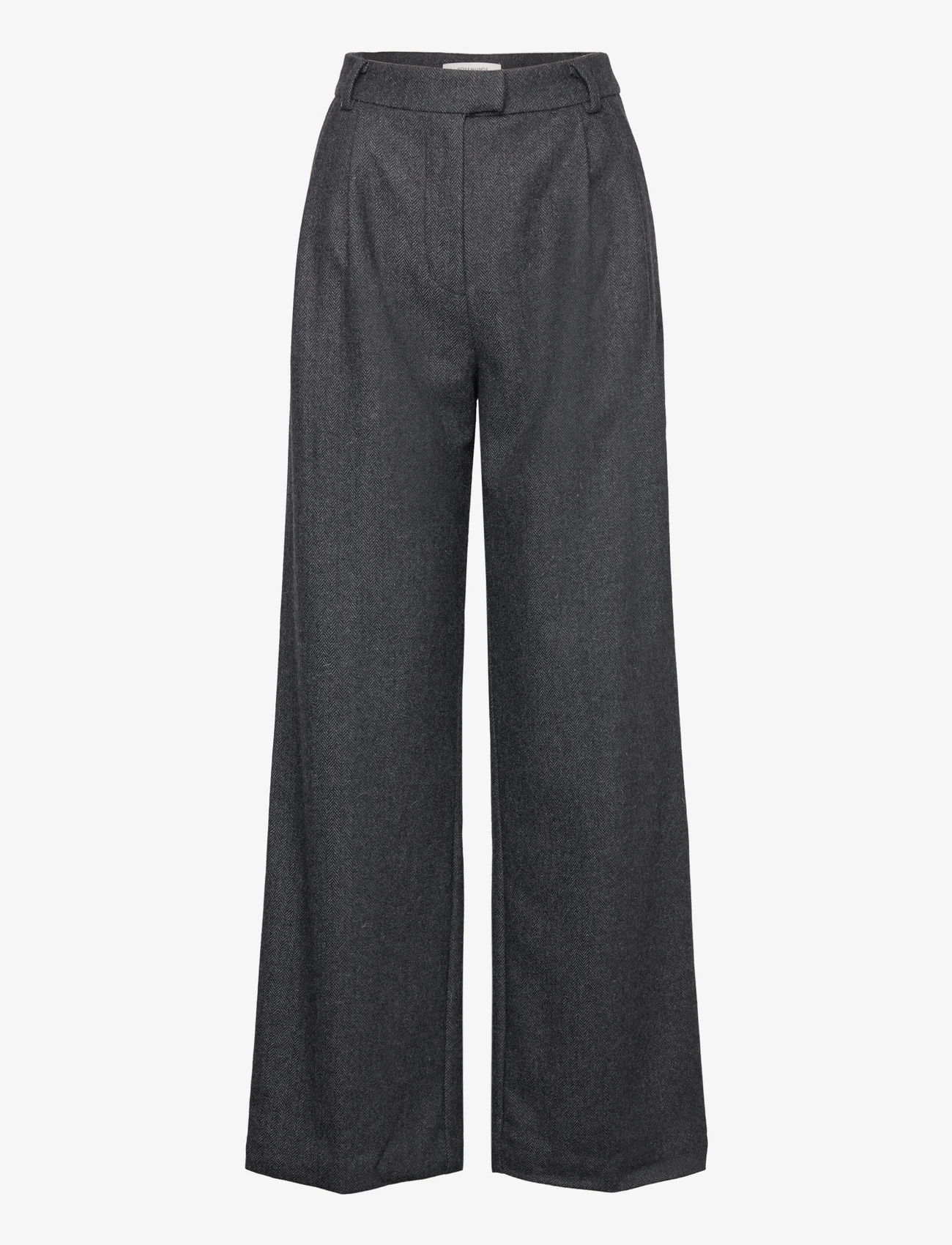 Rosemunde - Wool trousers - dalykinio stiliaus kelnės - dark grey melange - 0