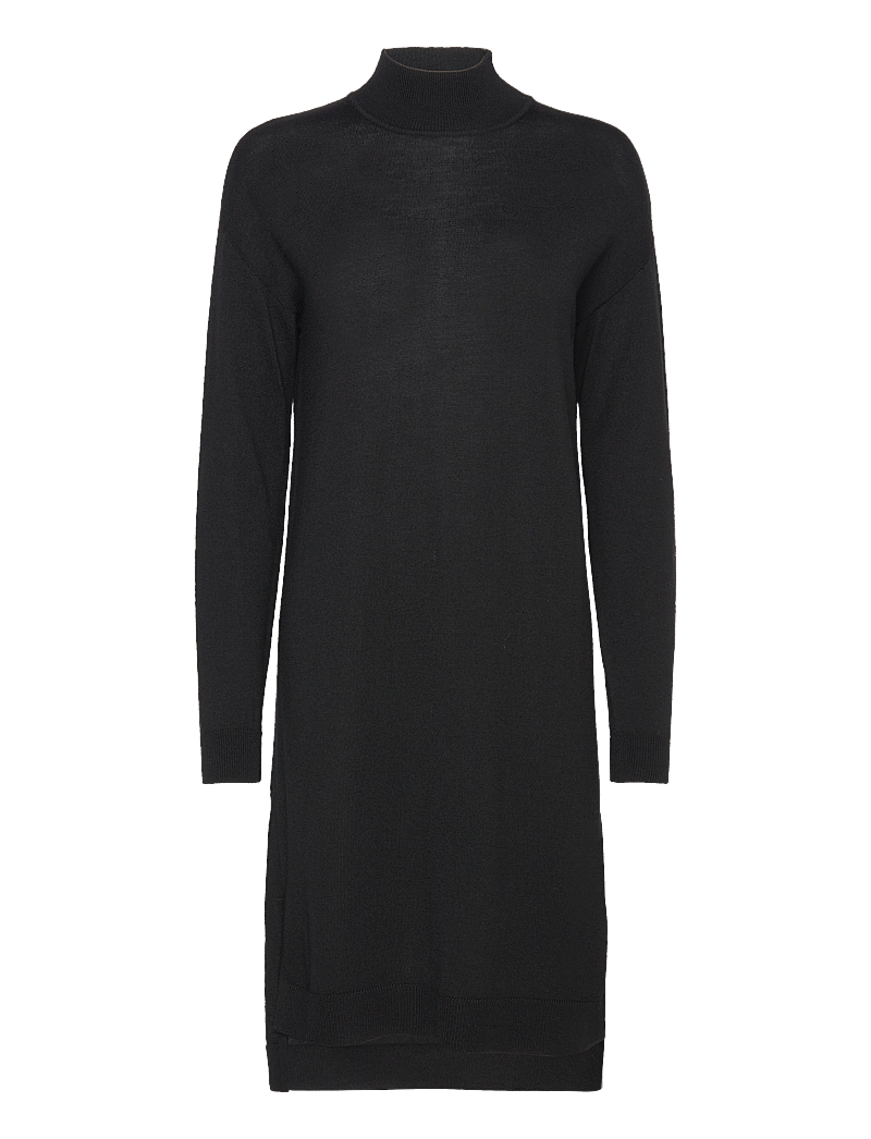 Rosemunde - Merino wool dress - knitted dresses - black - 0