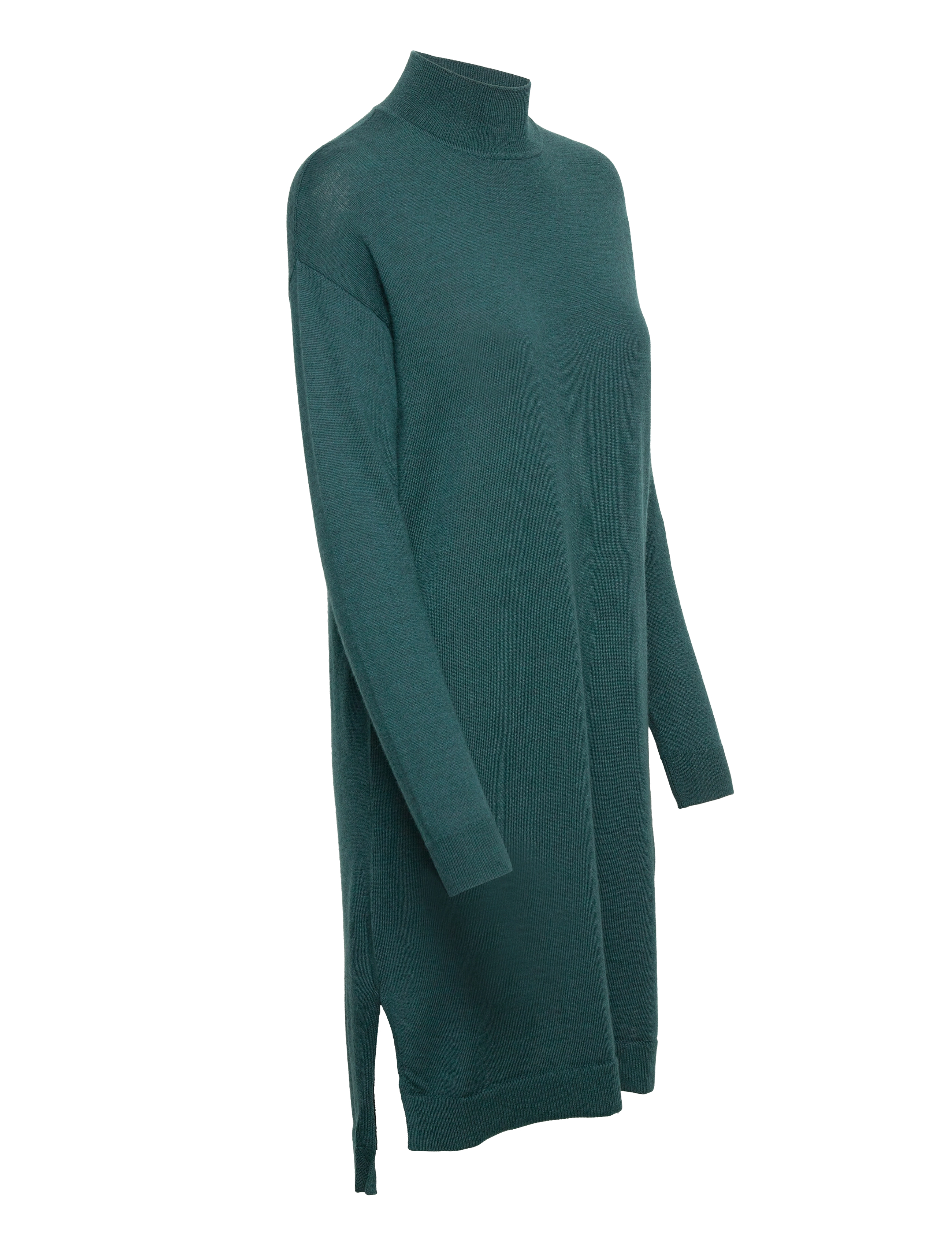 Rosemunde - Merino wool dress - dark teal melange - 3