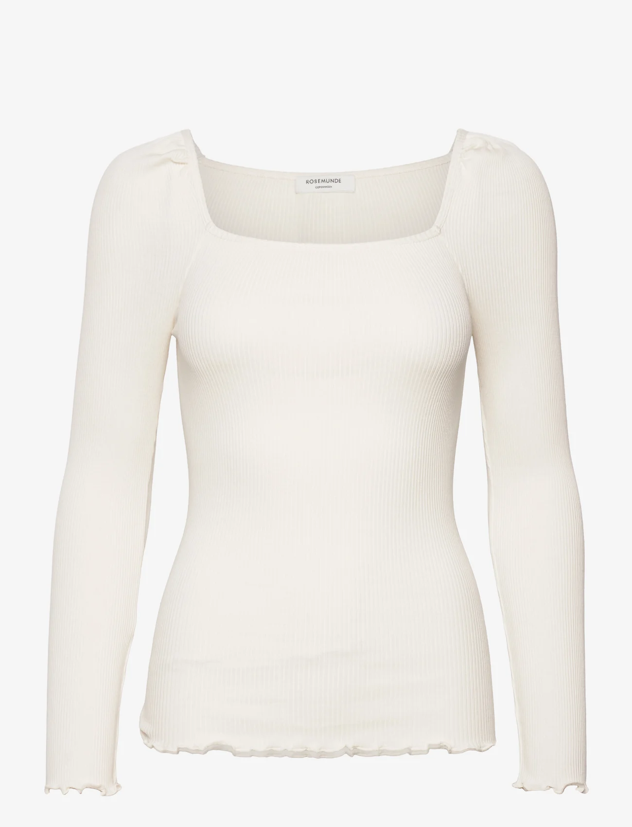 Rosemunde - Silk t-shirt - langärmlige tops - ivory - 0