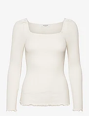 Rosemunde - Silk t-shirt - langermede topper - ivory - 0