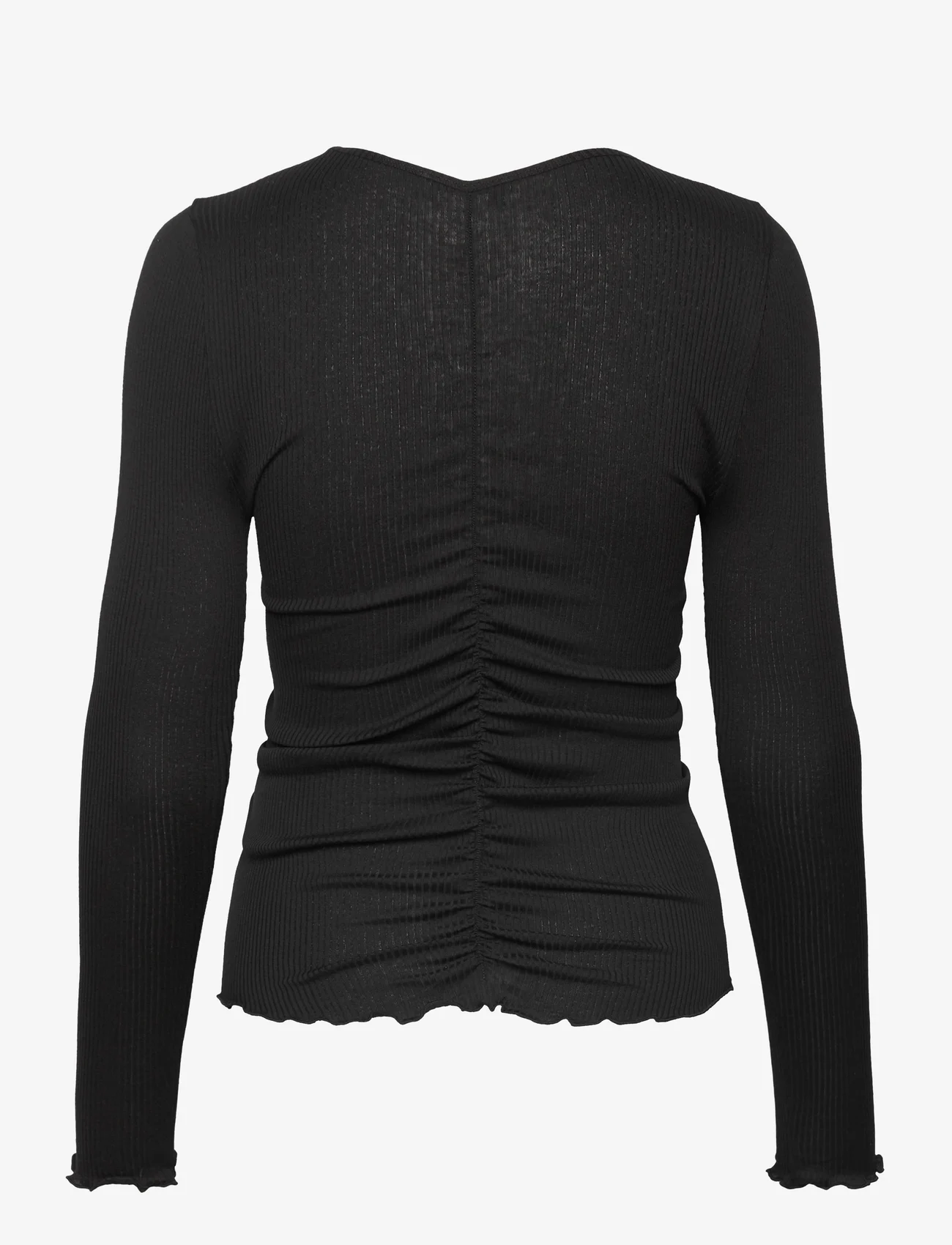 Rosemunde - Silk t-shirt - langärmlige tops - black - 1