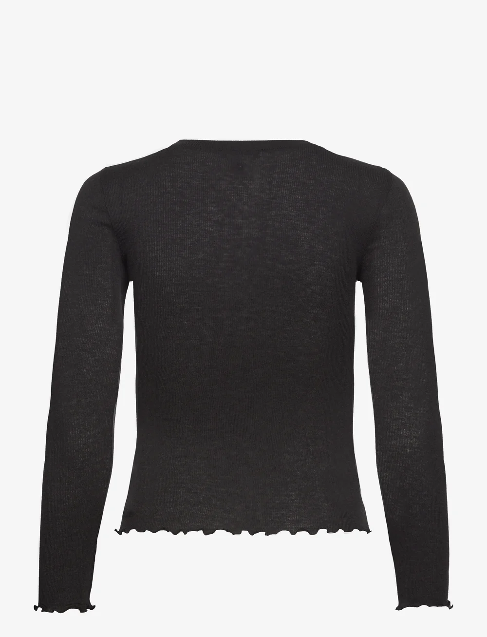 Rosemunde - Wool t-shirt - långärmade toppar - black - 2