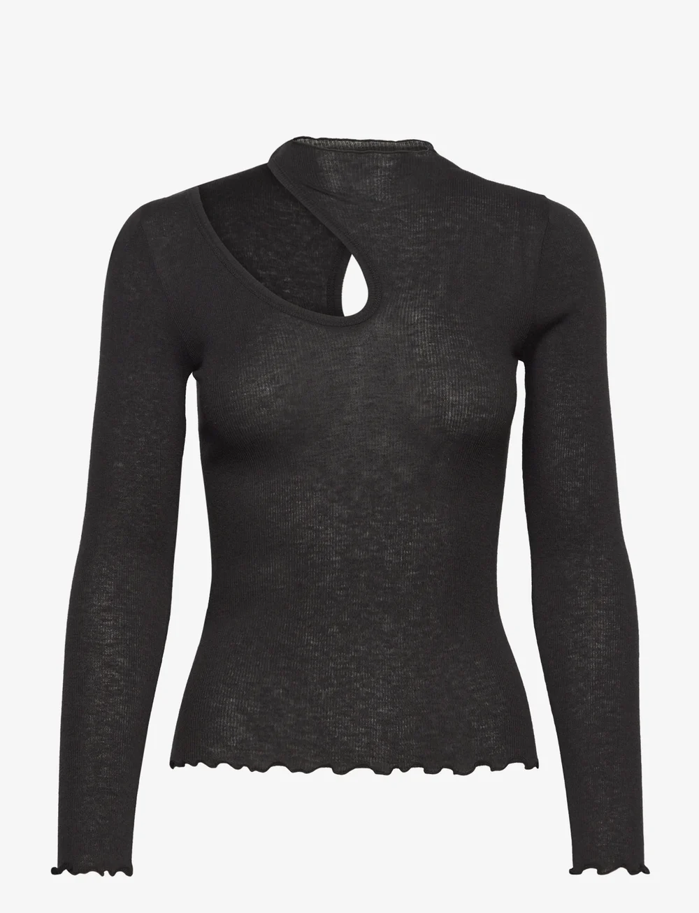 Rosemunde - Wool t-shirt - long-sleeved tops - black - 0