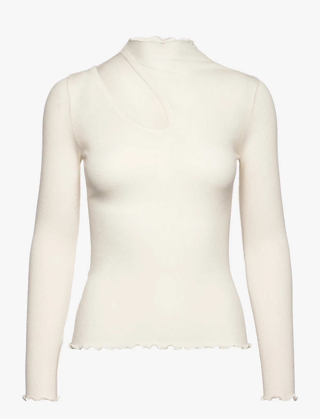 Rosemunde - Wool t-shirt - long-sleeved tops - ivory - 1
