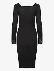 Rosemunde - Silk dress w/ lace - fodralklänningar - black - 1