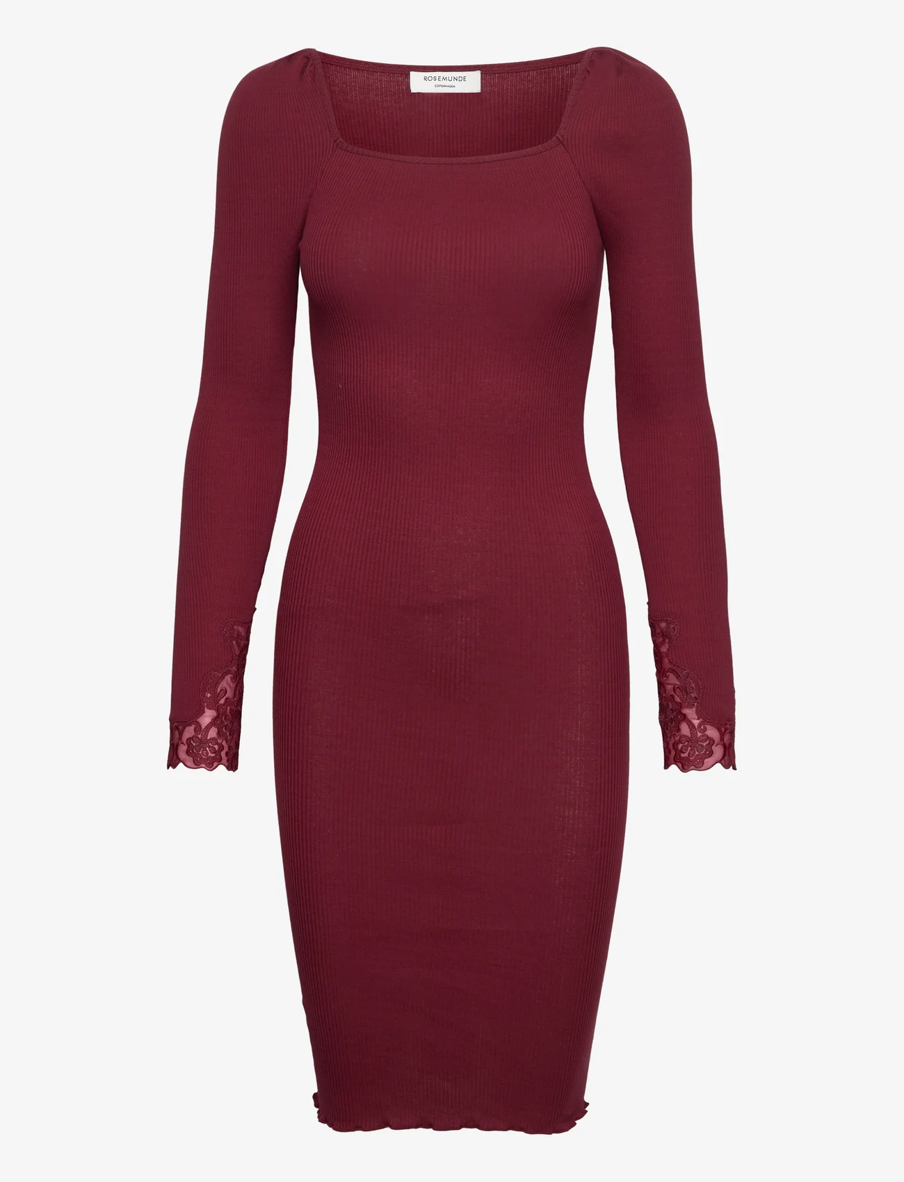 Rosemunde - Silk dress w/ lace - tettsittende kjoler - cabernet - 0