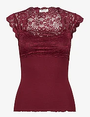 Rosemunde - Silk top w/ lace - sleeveless tops - cabernet - 0