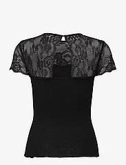 Rosemunde - Silk t-shirt w/ lace - t-shirts - black - 1