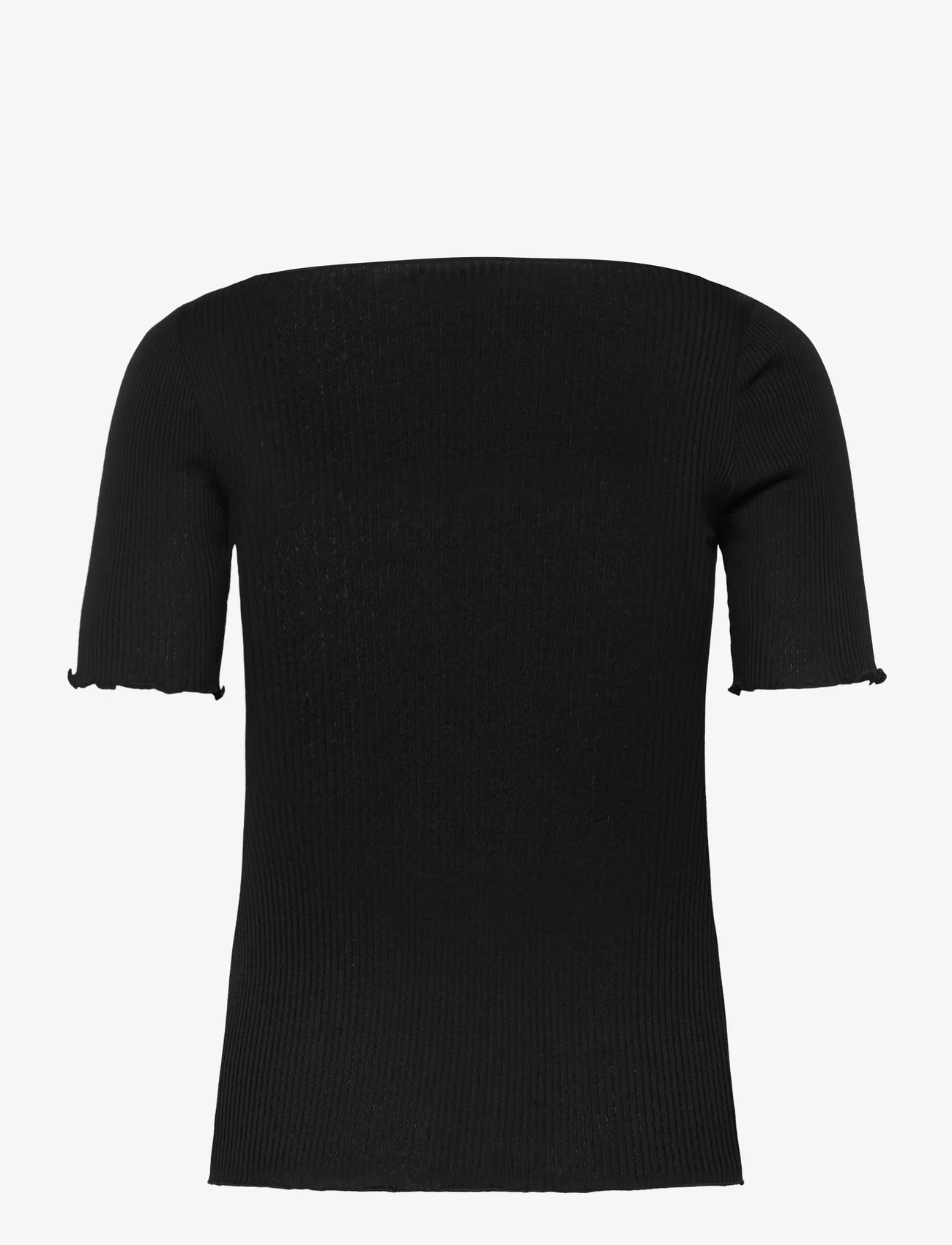 Rosemunde - Silk boat neck t-shirt - t-shirty - black - 1