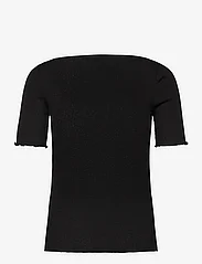 Rosemunde - Silk boat neck t-shirt - t-skjorter - black - 1