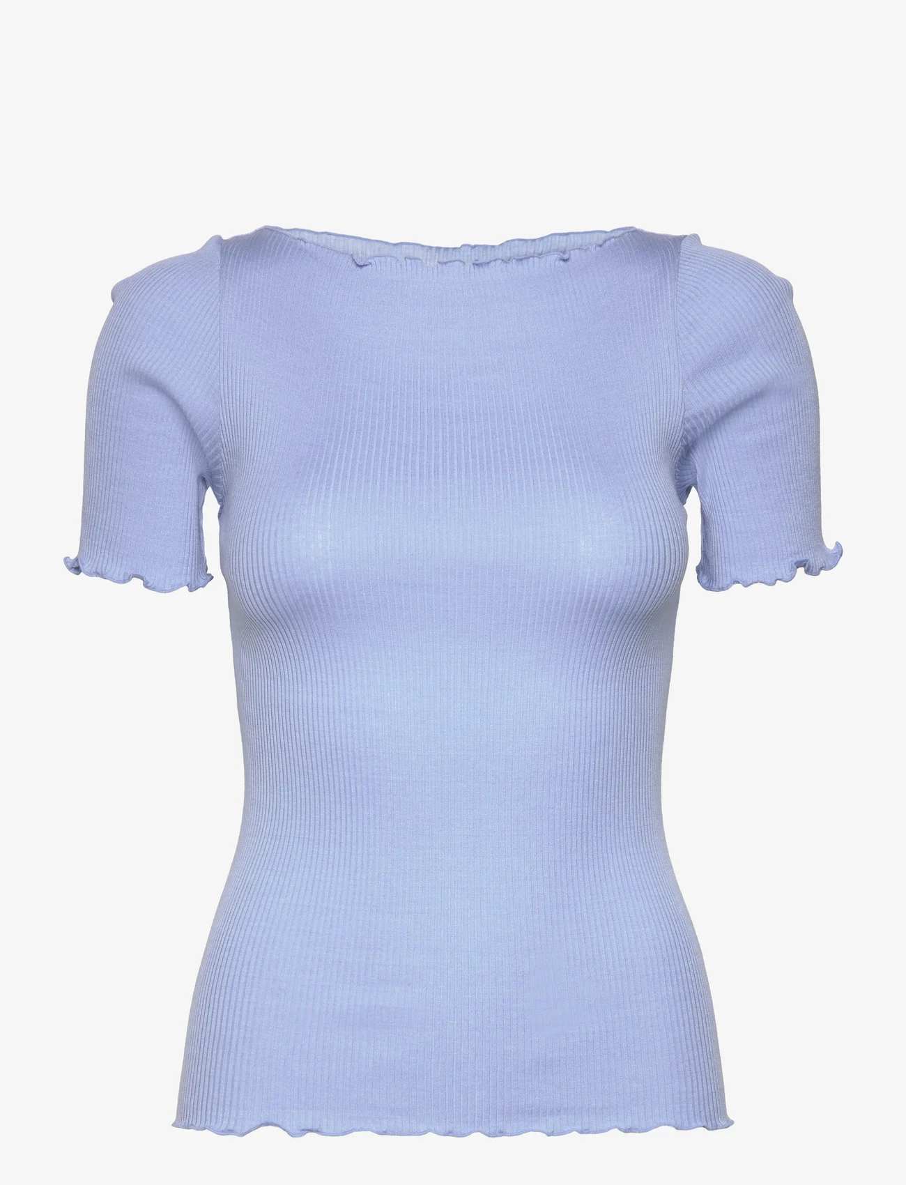 Rosemunde - Silk boat neck t-shirt - t-skjorter - blue heaven - 0
