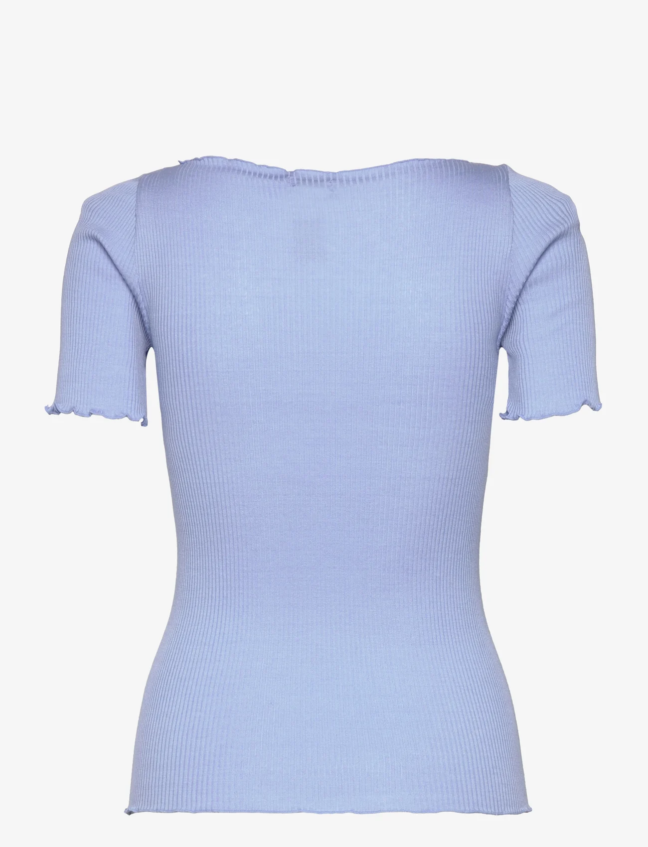 Rosemunde - Silk boat neck t-shirt - t-skjorter - blue heaven - 1