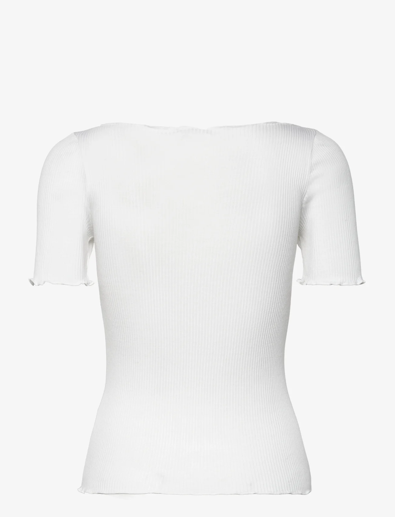 Rosemunde - Silk boat neck t-shirt - t-shirts - new white - 1