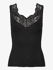 Rosemunde - Silk top w/ lace - sleeveless tops - black - 0