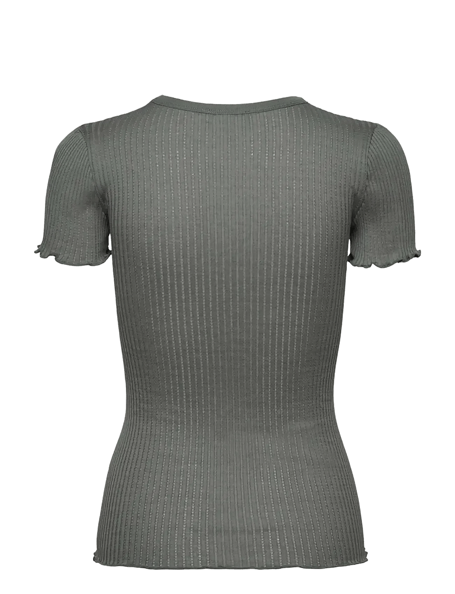 Rosemunde - RWBelize Silk SS T-shirt - t-shirts - balsam green - 1