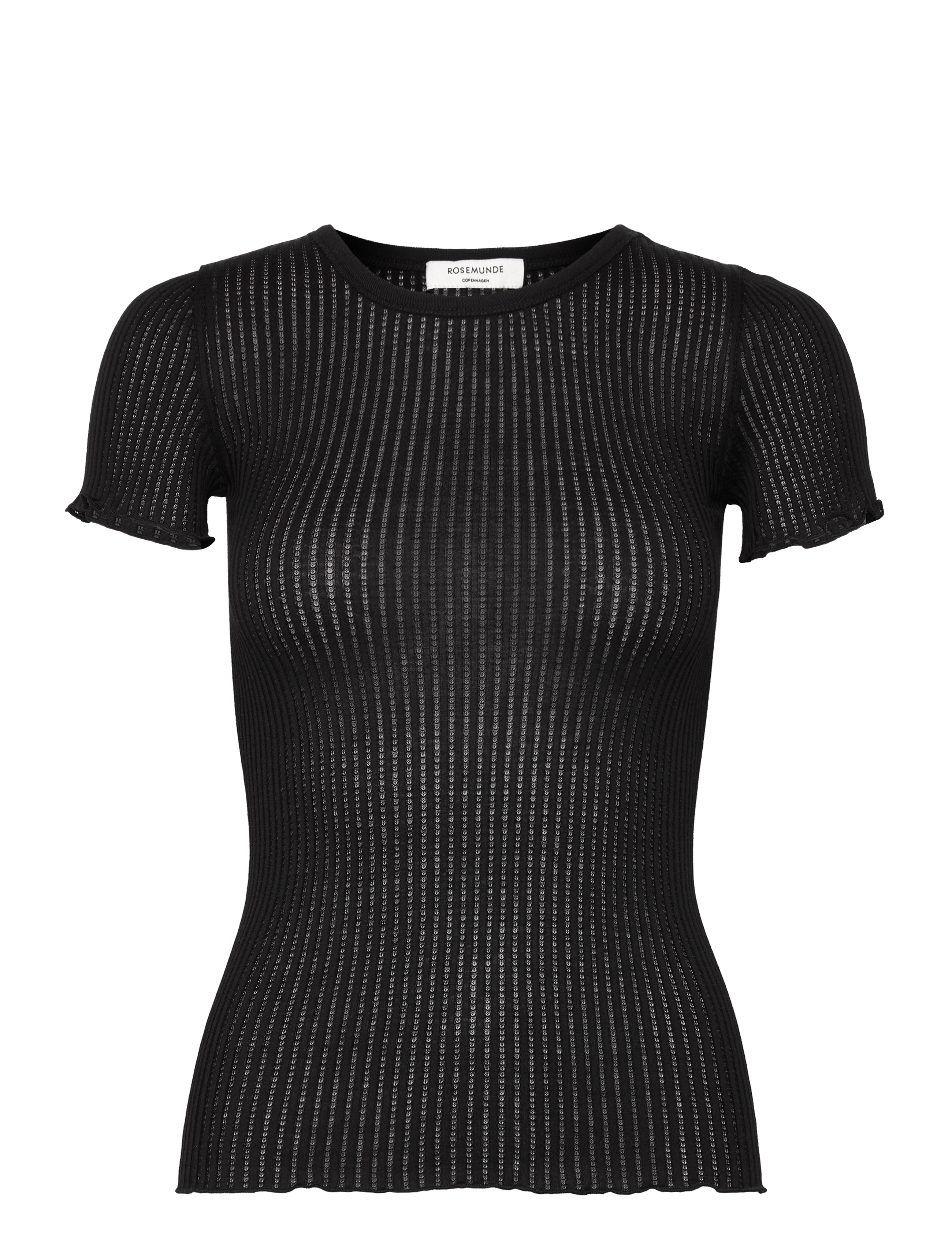 Rosemunde Rwbelize Silk Ss T-Shirt, XS, T-shirts & Oberteile, Schwarz - Short-sleeved, Frauen