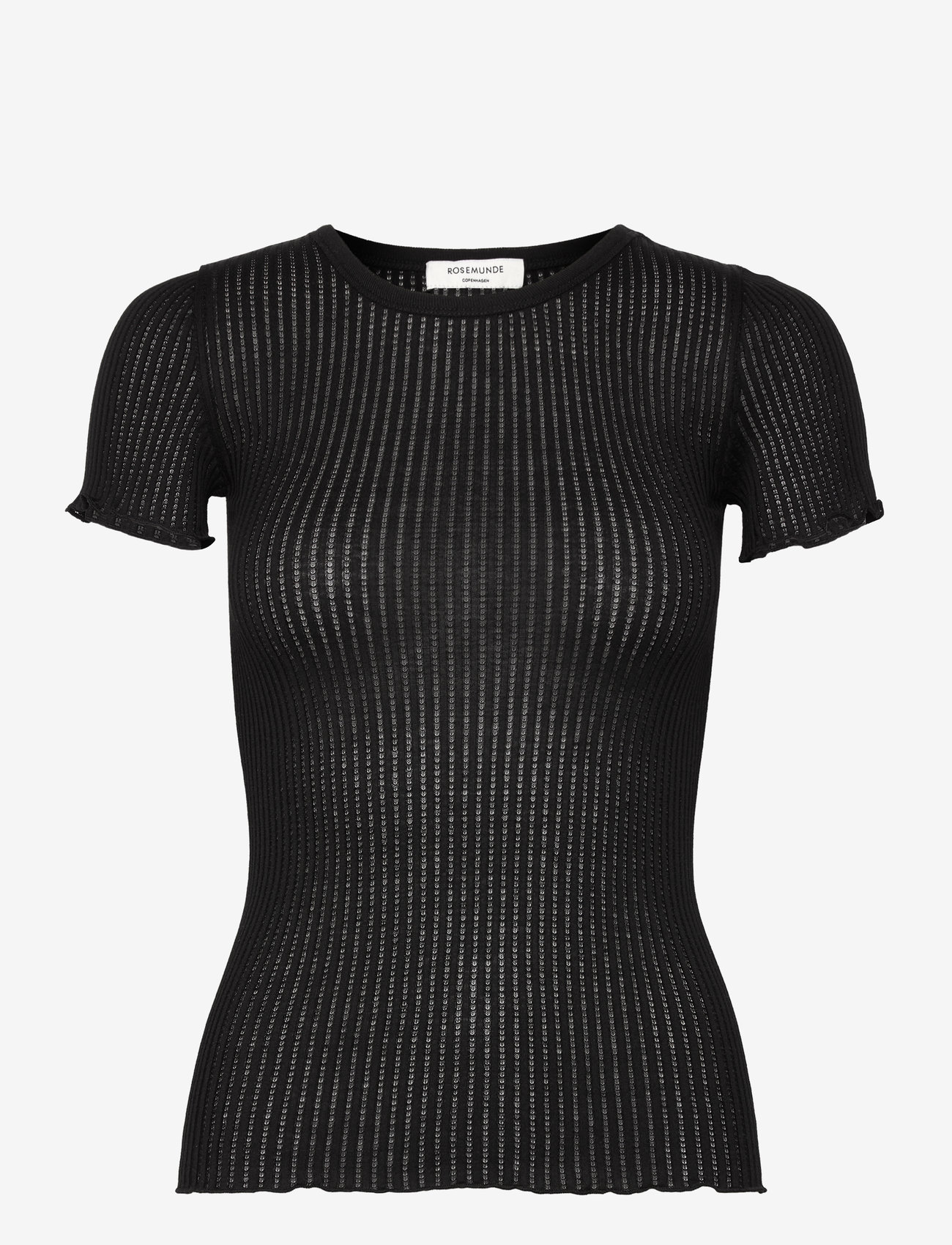 Rosemunde - RWBelize Silk SS T-shirt - t-shirts - black - 0