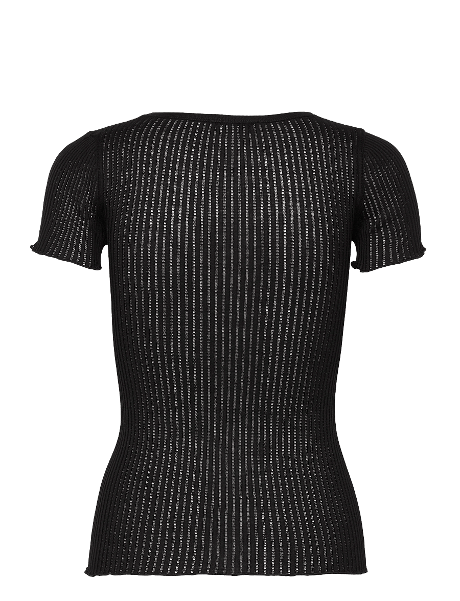 Rosemunde - RWBelize Silk SS T-shirt - t-shirts - black - 1