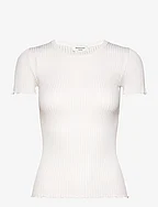 Silk pointelle t-shirt - NEW WHITE