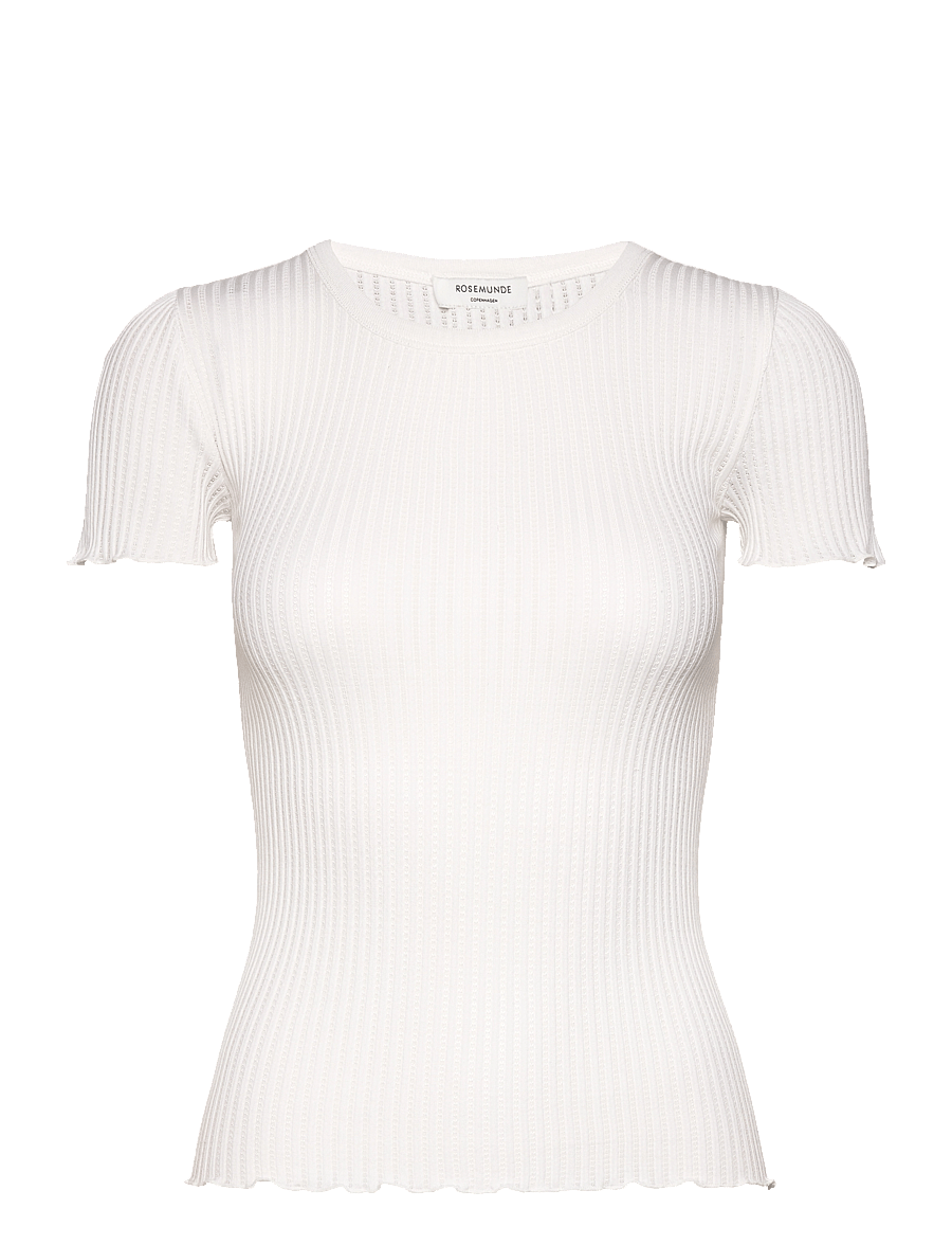 Rosemunde - RWBelize Silk SS T-shirt - t-shirts - new white - 1
