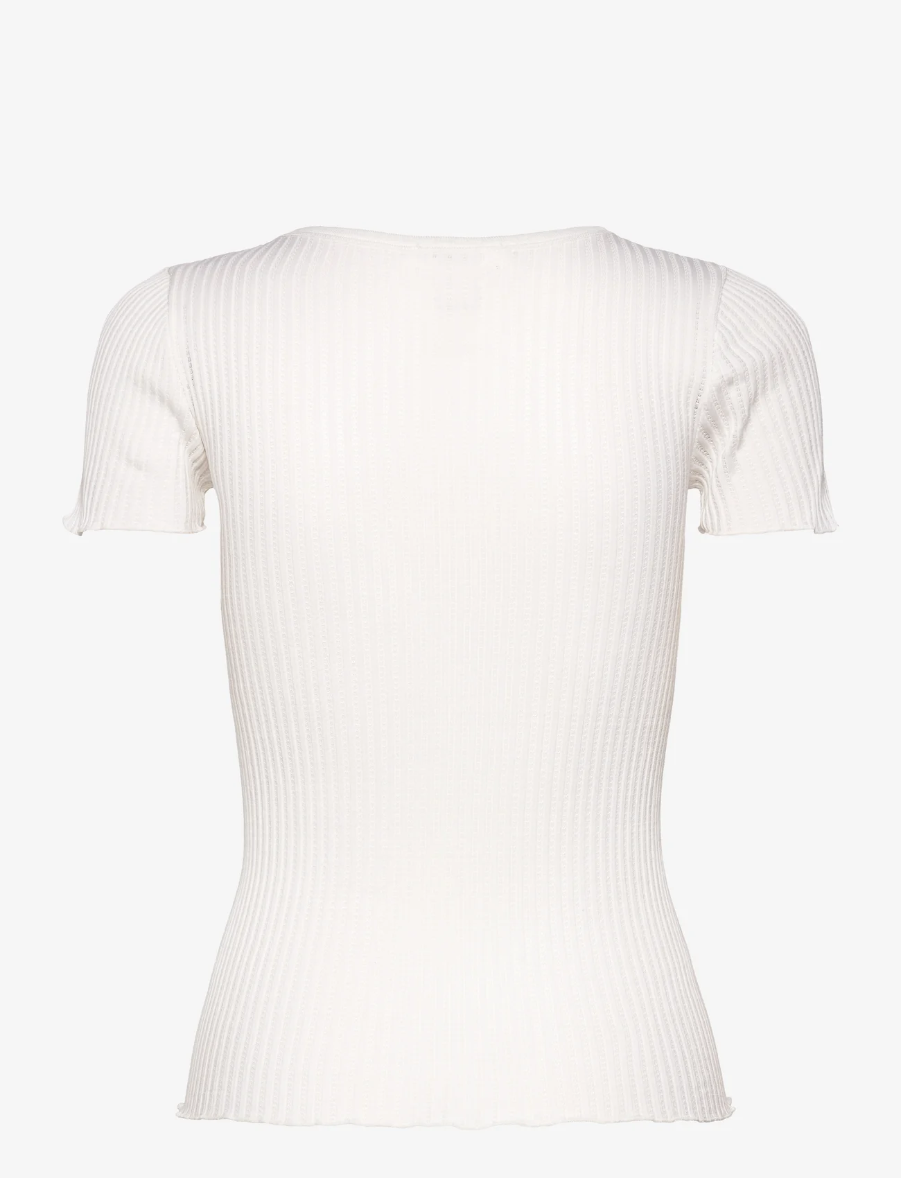 Rosemunde - Silk pointelle t-shirt - marškinėliai - new white - 1