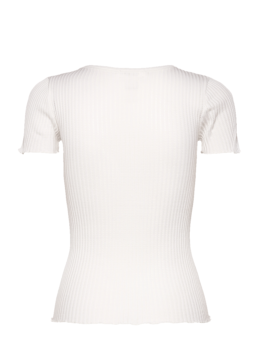 Rosemunde - RWBelize Silk SS T-shirt - t-shirts - new white - 2