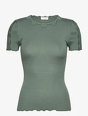 Rosemunde - Silk t-shirt w/ lace - t-shirts - forest - 0