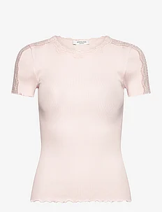 Silk t-shirt w/ lace, Rosemunde