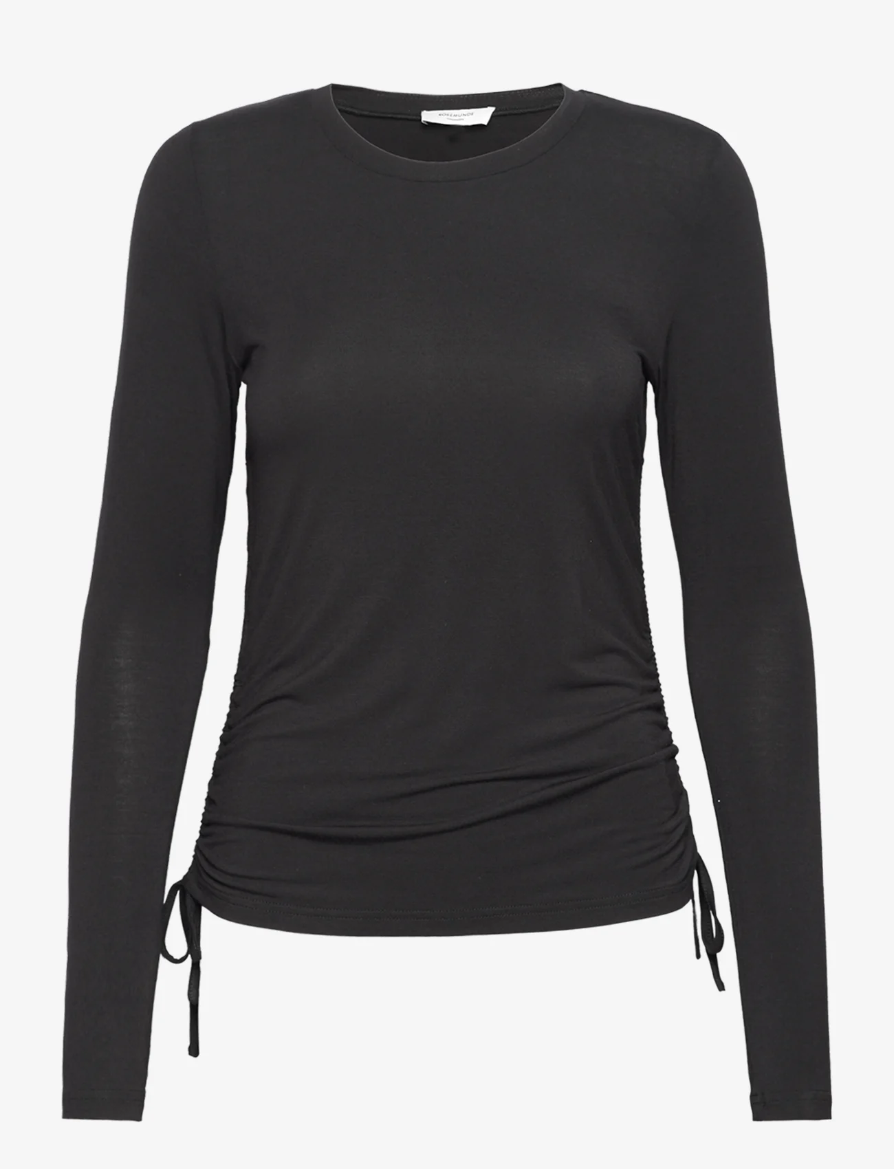 Rosemunde - Viscose t-shirt - langärmlige tops - black - 0