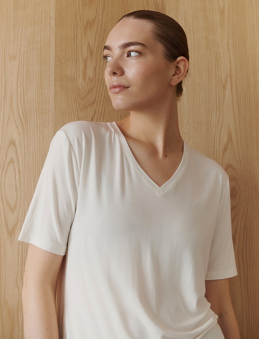 Rosemunde - Viscose t-shirt - t-shirty - ivory - 0