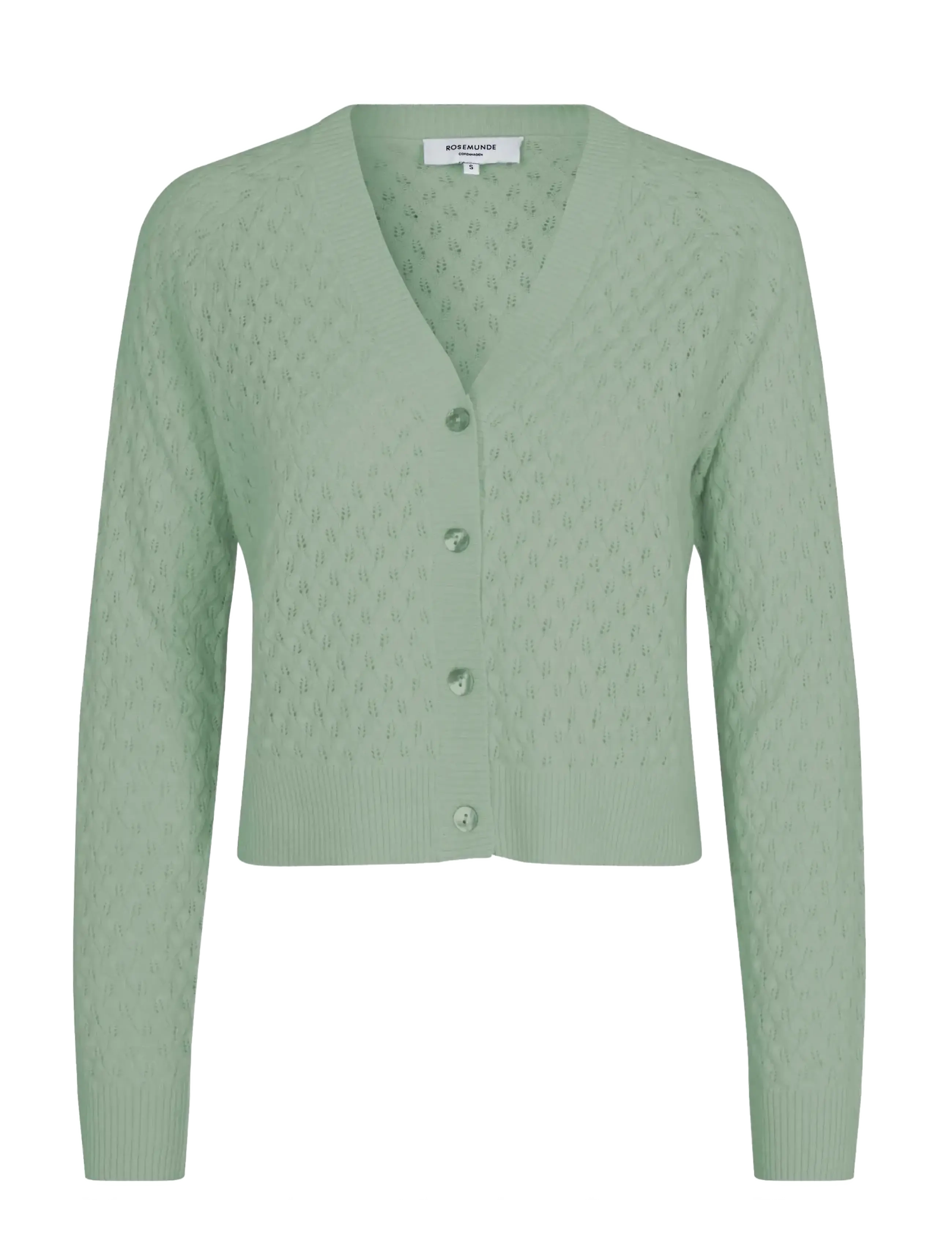 Rosemunde Rwlaica Cashmere Pointelle Cardigan, Damen, Pointelle Cardigan, Grün, Gr.XS